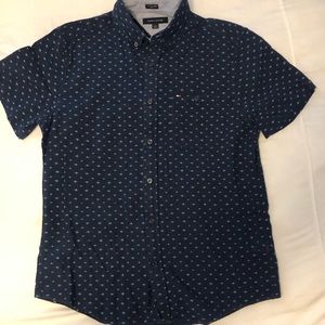 Tommy Hilfiger Cotton Linen Button Short Sleeve Shirt
